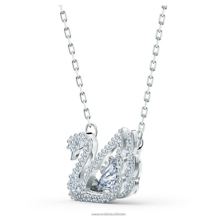 Swarovski dansande svanhalsband P28L79 Smycken svan, vit, rodiumpläterad