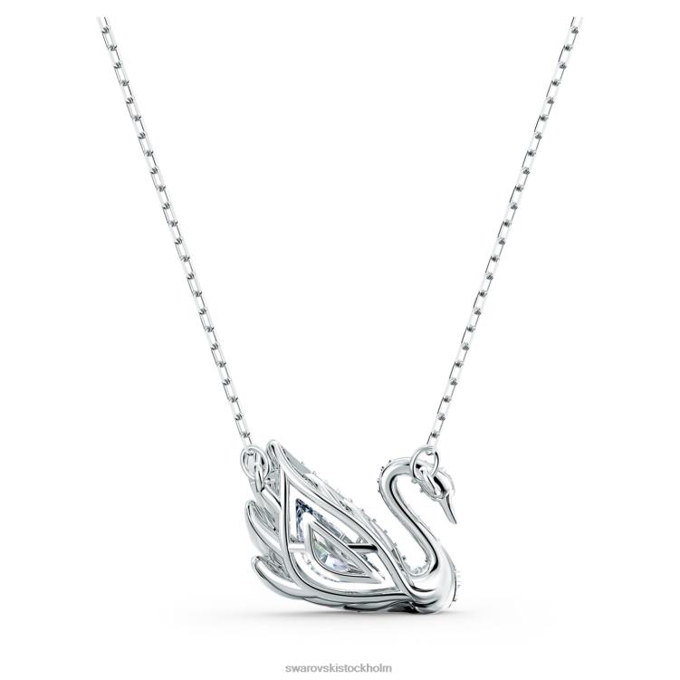 Swarovski dansande svanhalsband P28L79 Smycken svan, vit, rodiumpläterad