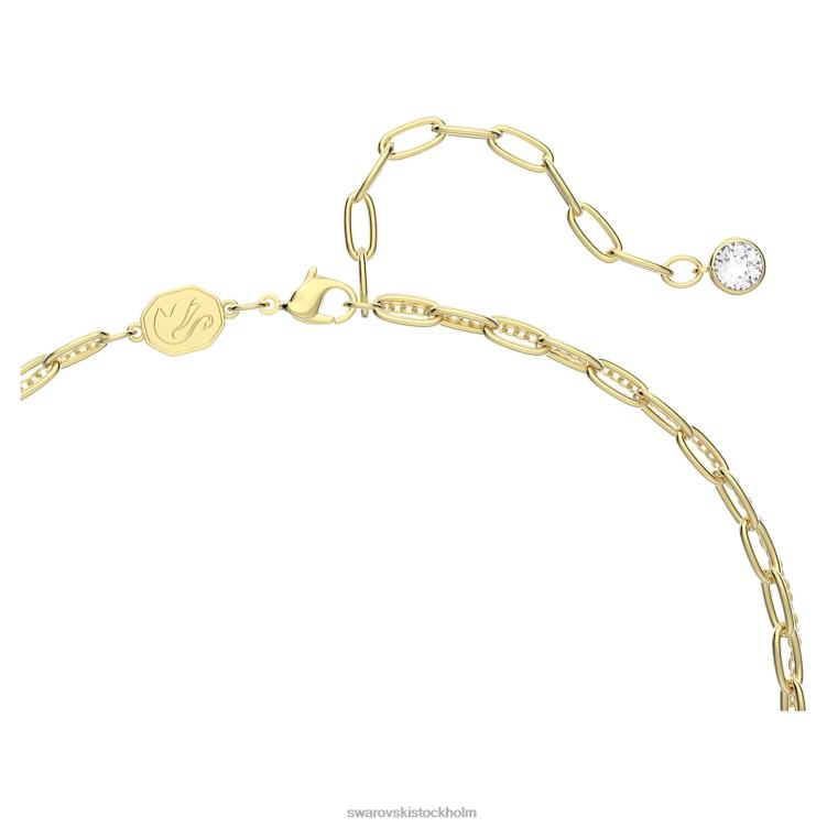 Swarovski dellium halsband P28L122 Smycken bambu, grön, guldfärgad