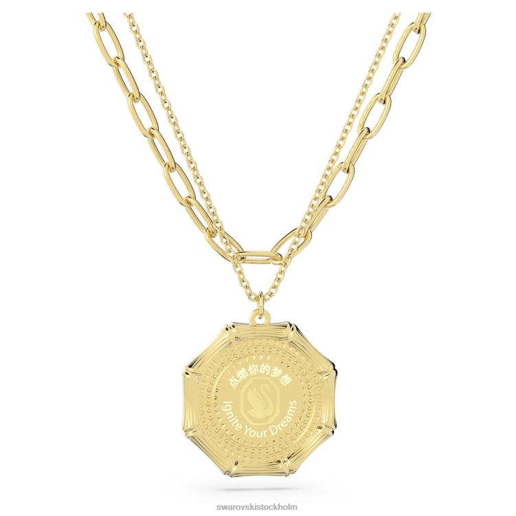 Swarovski dellium halsband P28L122 Smycken bambu, grön, guldfärgad