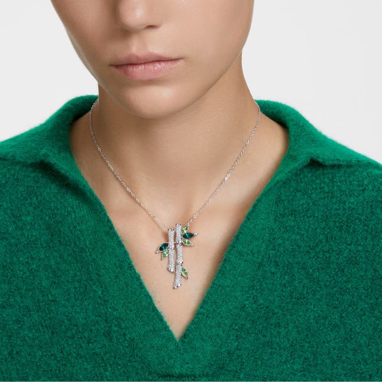 Swarovski dellium halsband P28L139 Smycken bambu, grön, rodiumpläterad