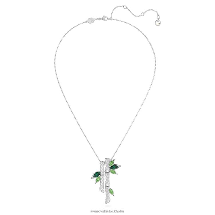 Swarovski dellium halsband P28L139 Smycken bambu, grön, rodiumpläterad