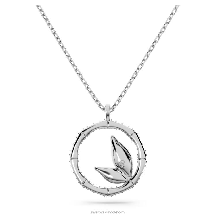 Swarovski dellium halsband P28L87 Smycken rund form, bambu, grön, rodiumpläterad