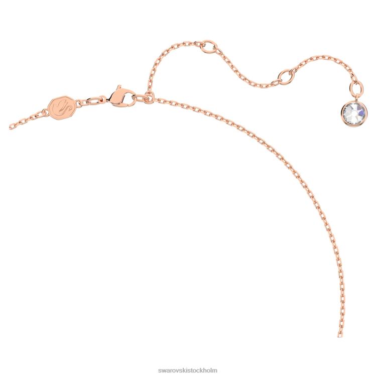 Swarovski dellium halsband P28L96 Smycken rund form, bambu, vit, roséguld pläterad