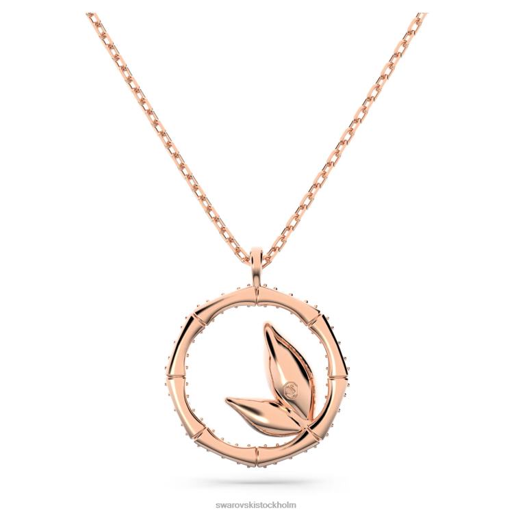Swarovski dellium halsband P28L96 Smycken rund form, bambu, vit, roséguld pläterad