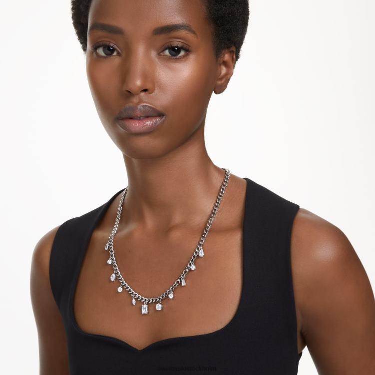 Swarovski dextera halsband P28L107 Smycken blandade snitt, vita, rodiumpläterade