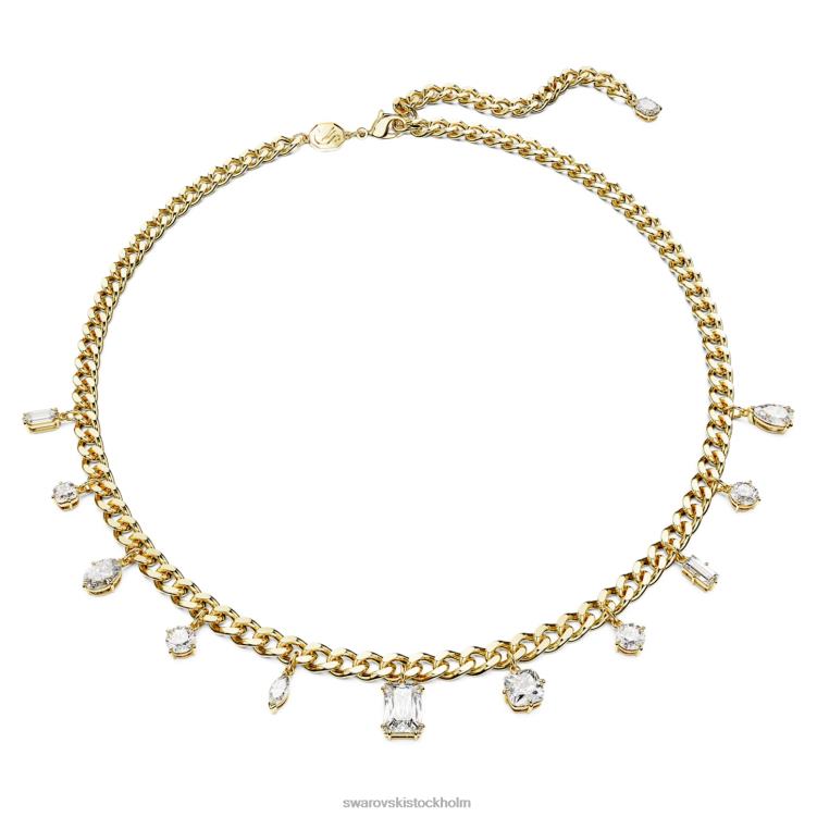 Swarovski dextera halsband P28L110 Smycken blandade snitt, vit, guldfärgad