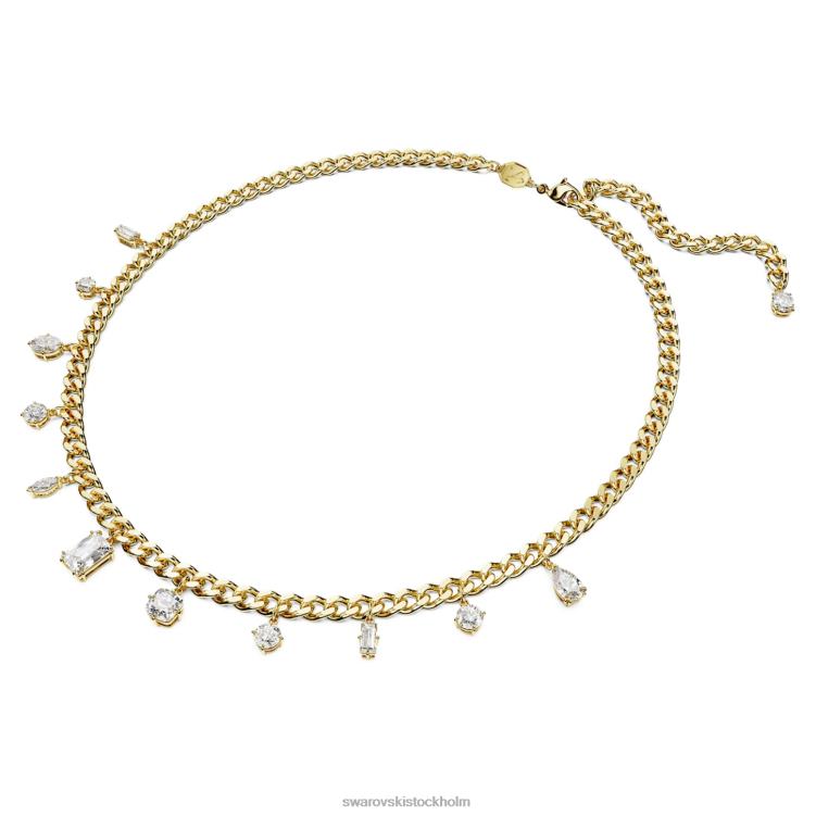 Swarovski dextera halsband P28L110 Smycken blandade snitt, vit, guldfärgad