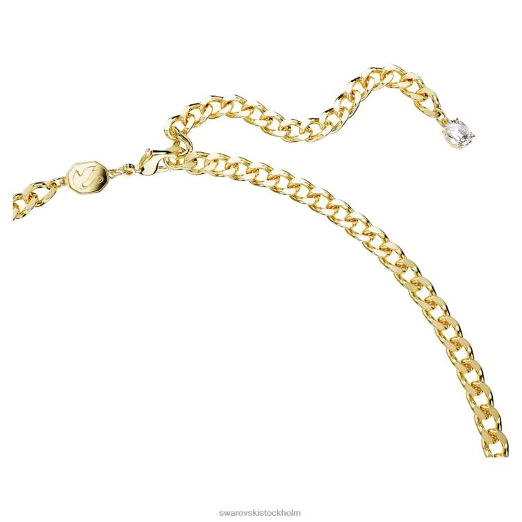 Swarovski dextera halsband P28L110 Smycken blandade snitt, vit, guldfärgad