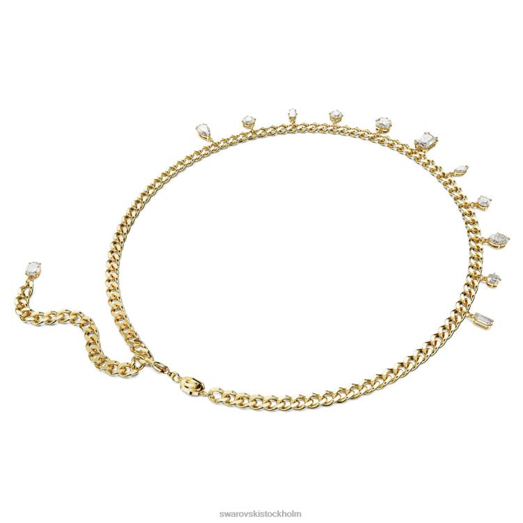 Swarovski dextera halsband P28L110 Smycken blandade snitt, vit, guldfärgad