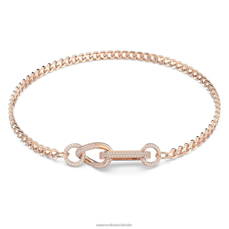 Swarovski dextera halsband P28L36 Smycken bana, blandade länkar, vit, roséguld pläterad
