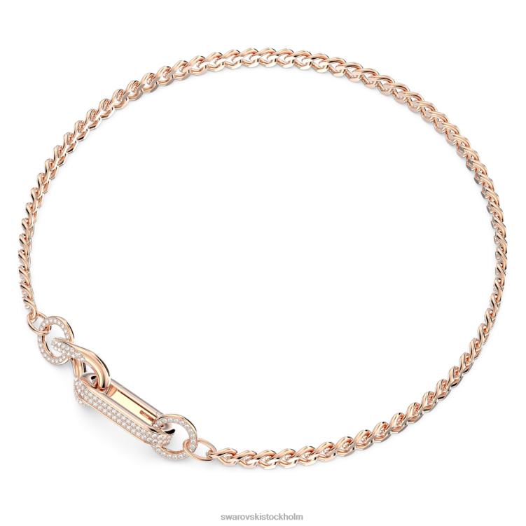 Swarovski dextera halsband P28L36 Smycken bana, blandade länkar, vit, roséguld pläterad
