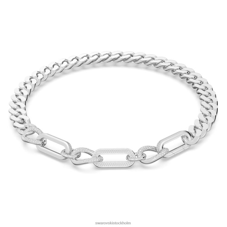 Swarovski dextera halsband P28L37 Smycken statement, blandade länkar, vit, rodiumpläterad