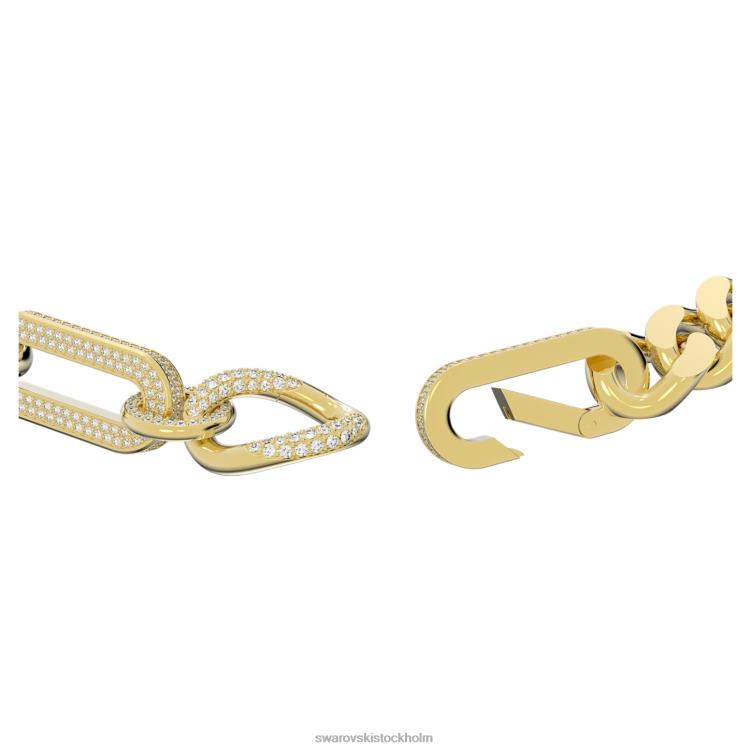Swarovski dextera halsband P28L43 Smycken statement, blandade länkar, vit, guldfärgad