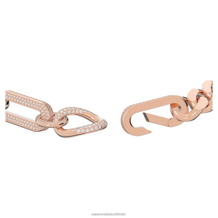 Swarovski dextera halsband P28L44 Smycken statement, blandade länkar, vit, roséguld pläterad