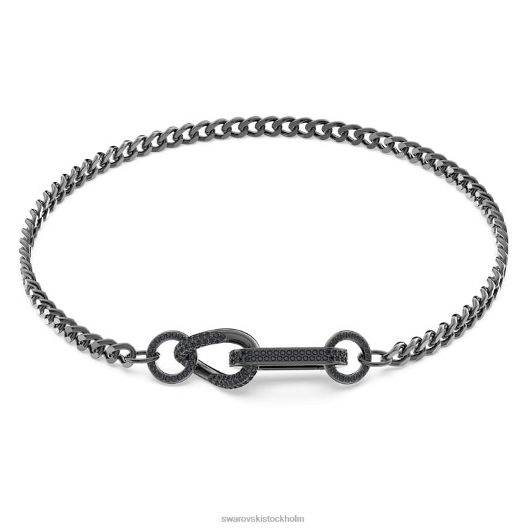 Swarovski dextera halsband P28L49 Smycken bana, blandade länkar, svart, ruteniumpläterad
