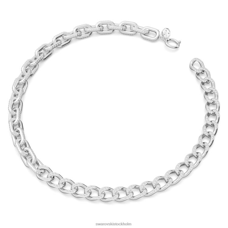 Swarovski dextera halsband P28L64 Smycken blandade länkar, vit, rodiumpläterad