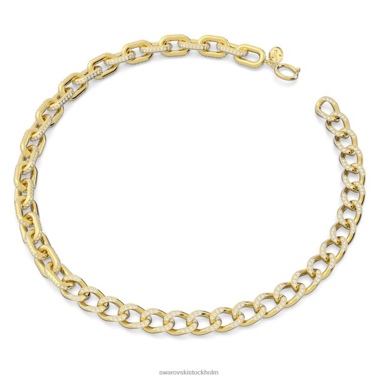 Swarovski dextera halsband P28L68 Smycken blandade länkar, vit, guldfärgad