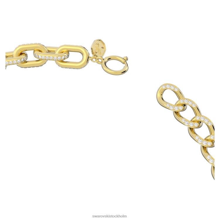 Swarovski dextera halsband P28L68 Smycken blandade länkar, vit, guldfärgad