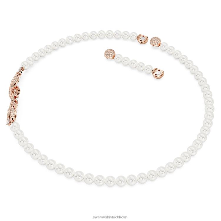 Swarovski fint halsband P28L108 Smycken fjäder, vit, roséguld pläterad