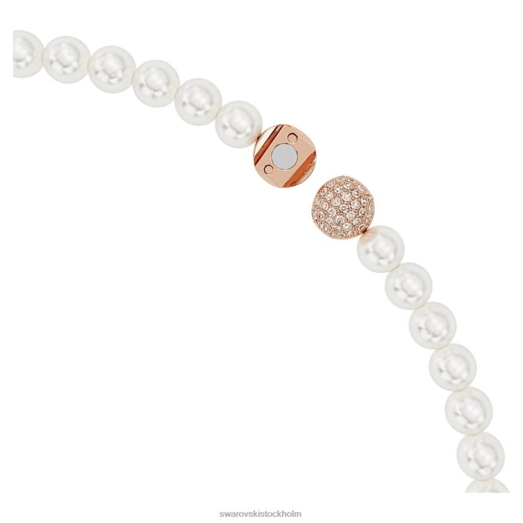 Swarovski fint halsband P28L108 Smycken fjäder, vit, roséguld pläterad