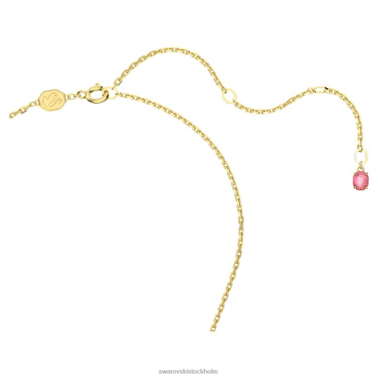 Swarovski florere halsband P28L69 Smycken blomma, rosa, guldfärgad