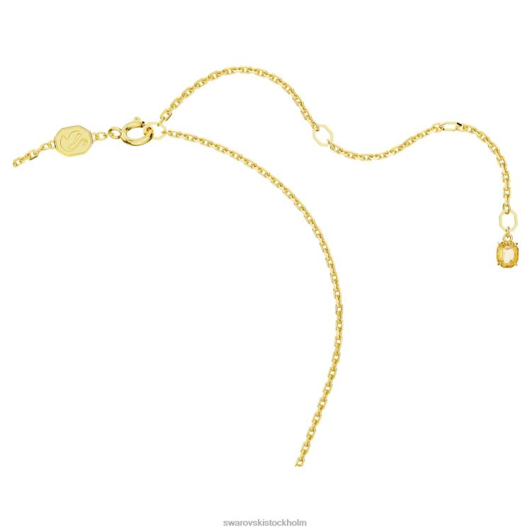 Swarovski florere halsband P28L84 Smycken blomma, gul, guldfärgad
