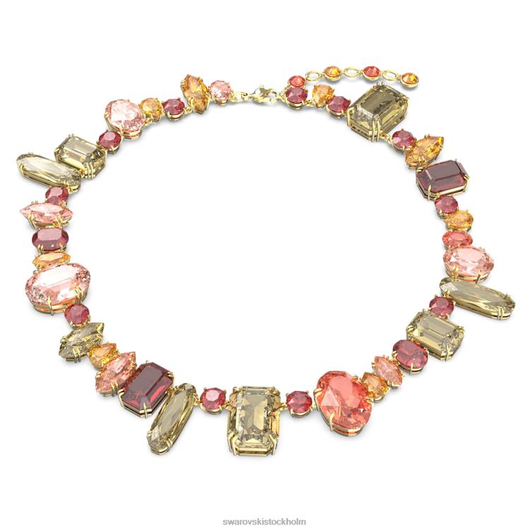 Swarovski gema halsband P28L104 Smycken blandade snitt, flerfärgade, guldfärgade