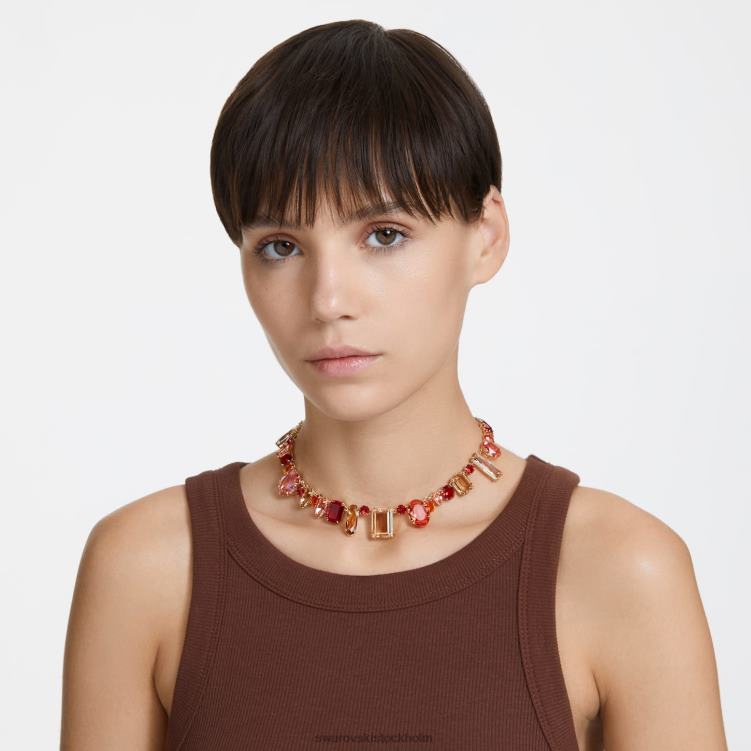 Swarovski gema halsband P28L104 Smycken blandade snitt, flerfärgade, guldfärgade