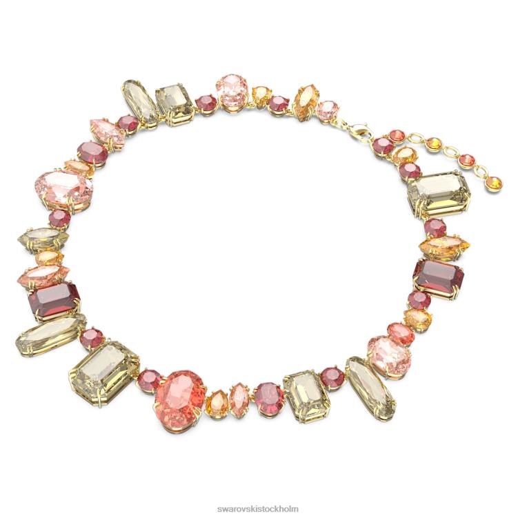 Swarovski gema halsband P28L104 Smycken blandade snitt, flerfärgade, guldfärgade