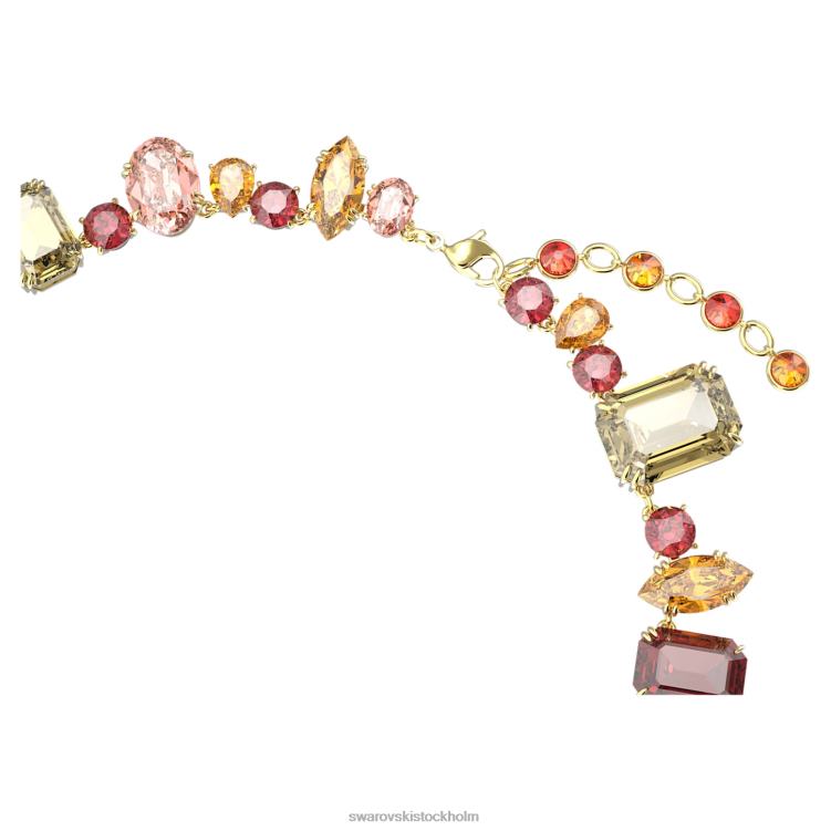 Swarovski gema halsband P28L104 Smycken blandade snitt, flerfärgade, guldfärgade