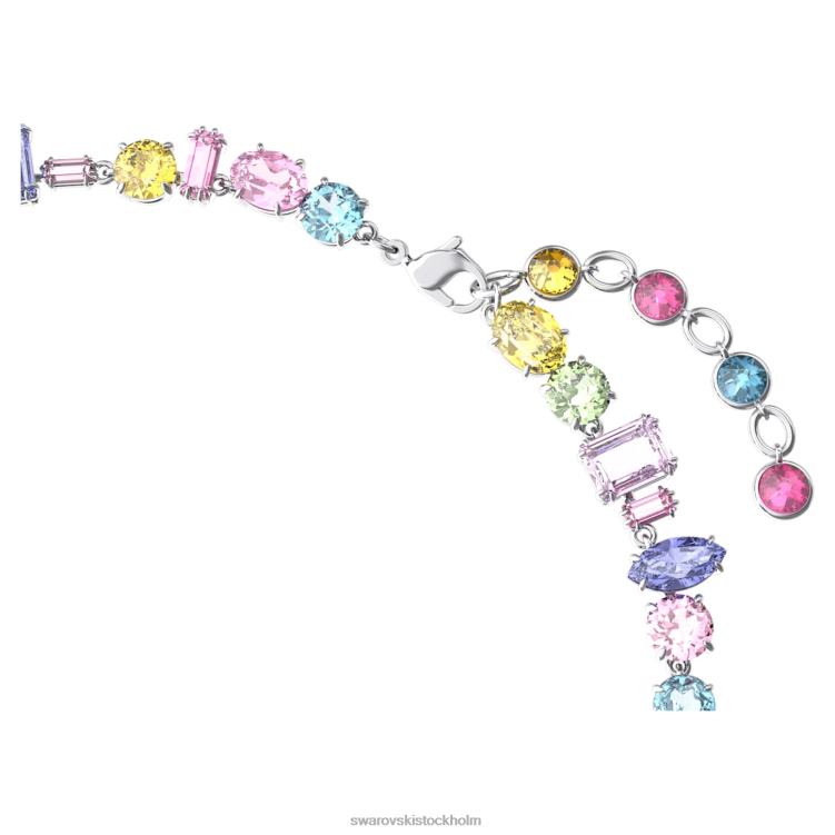 Swarovski gema halsband P28L113 Smycken blandade snitt, flerfärgade, rodiumpläterade