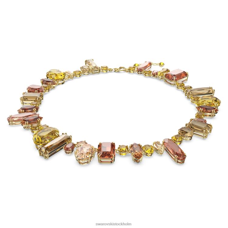 Swarovski gema halsband P28L152 Smycken blandade snitt, flerfärgade, guldfärgade