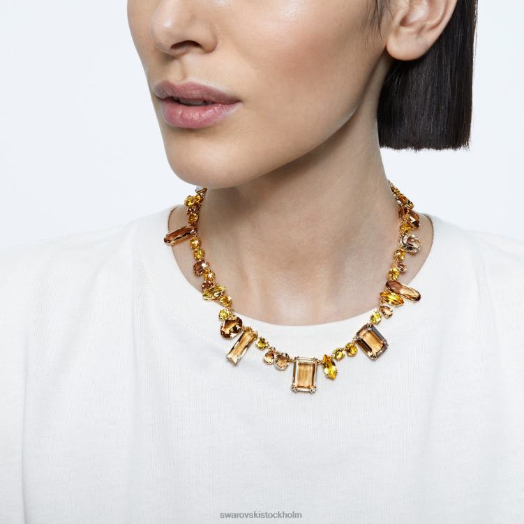 Swarovski gema halsband P28L152 Smycken blandade snitt, flerfärgade, guldfärgade
