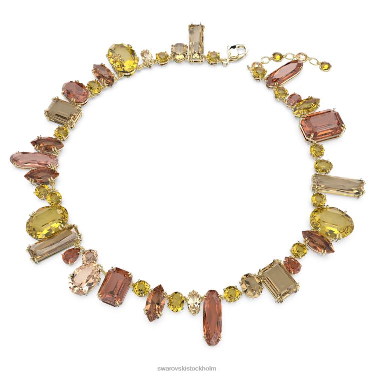 Swarovski gema halsband P28L152 Smycken blandade snitt, flerfärgade, guldfärgade
