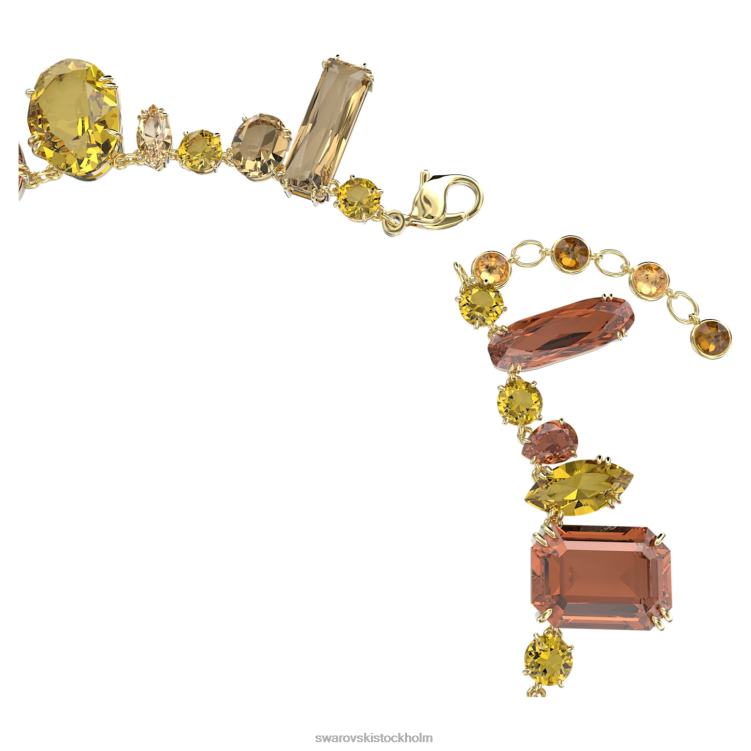 Swarovski gema halsband P28L152 Smycken blandade snitt, flerfärgade, guldfärgade