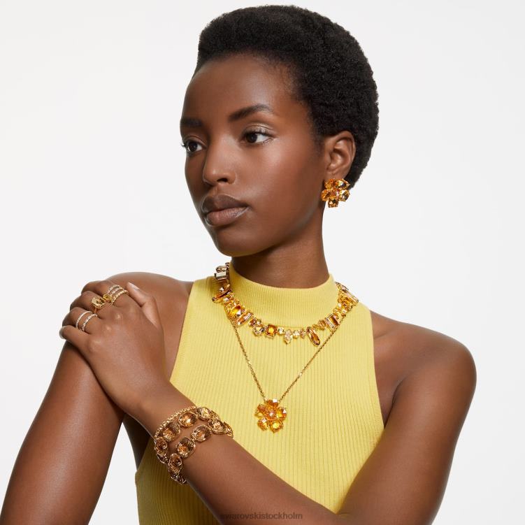Swarovski gema halsband P28L152 Smycken blandade snitt, flerfärgade, guldfärgade