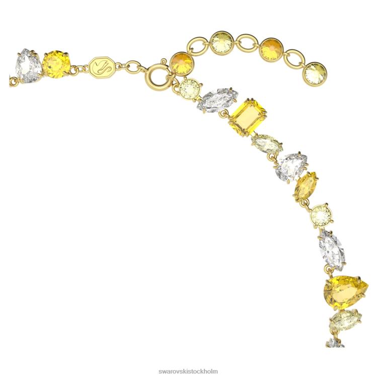 Swarovski gema halsband P28L8 Smycken blandade snitt, gul, guldfärgad