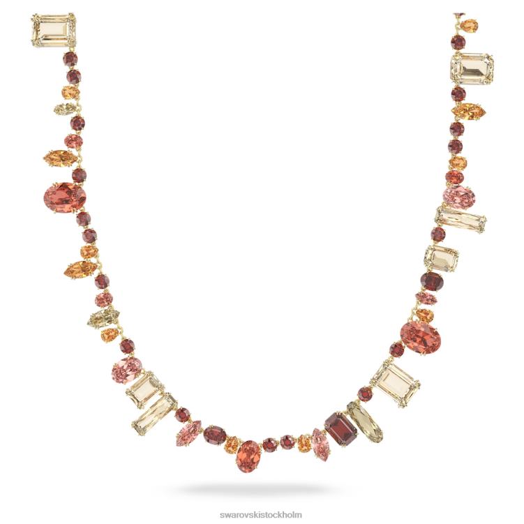 Swarovski gema halsband P28L92 Smycken blandade snitt, flerfärgade, guldfärgade