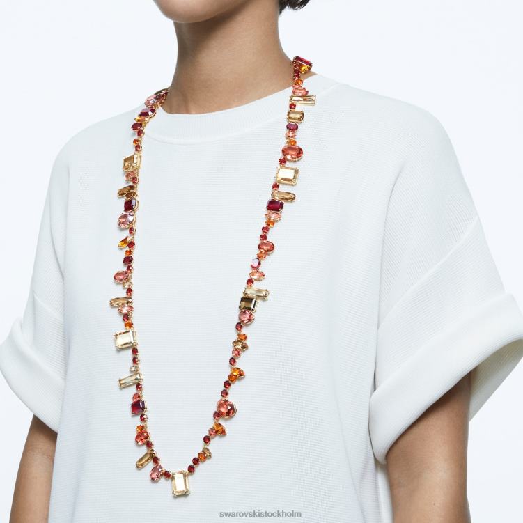 Swarovski gema halsband P28L92 Smycken blandade snitt, flerfärgade, guldfärgade