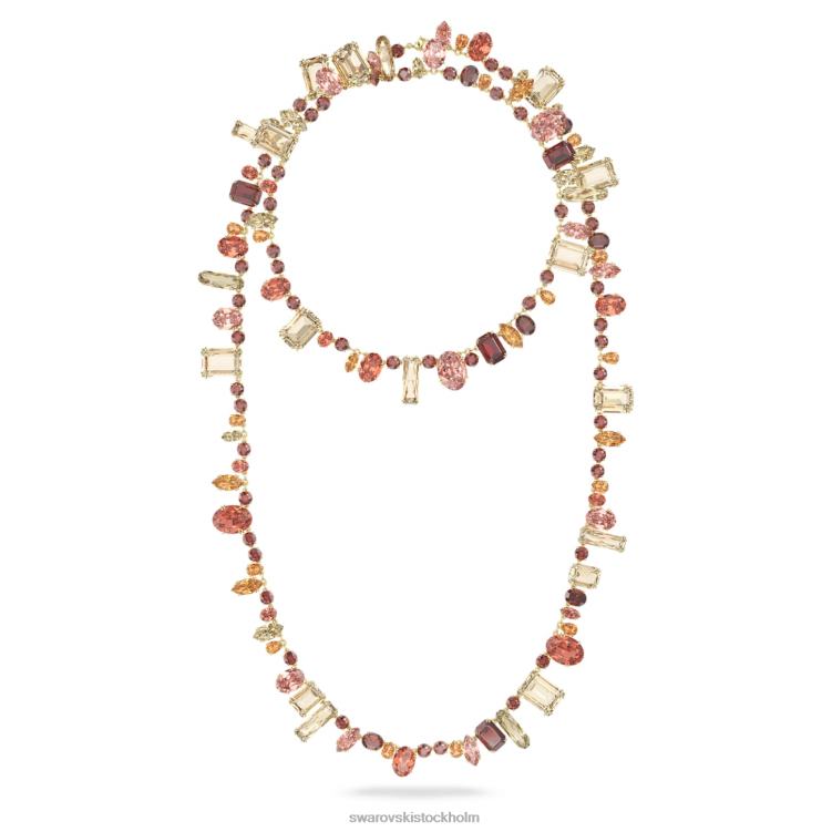 Swarovski gema halsband P28L92 Smycken blandade snitt, flerfärgade, guldfärgade