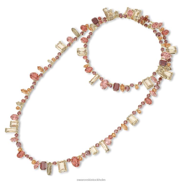 Swarovski gema halsband P28L92 Smycken blandade snitt, flerfärgade, guldfärgade