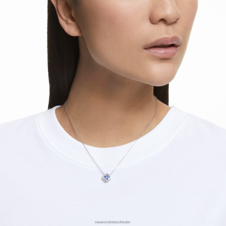 Swarovski glittrande danshalsband P28L124 Smycken klöver, blå, rodiumpläterad