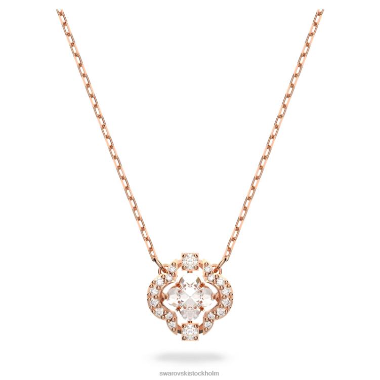 Swarovski glittrande danshalsband P28L155 Smycken klöver, vit, roséguld pläterad