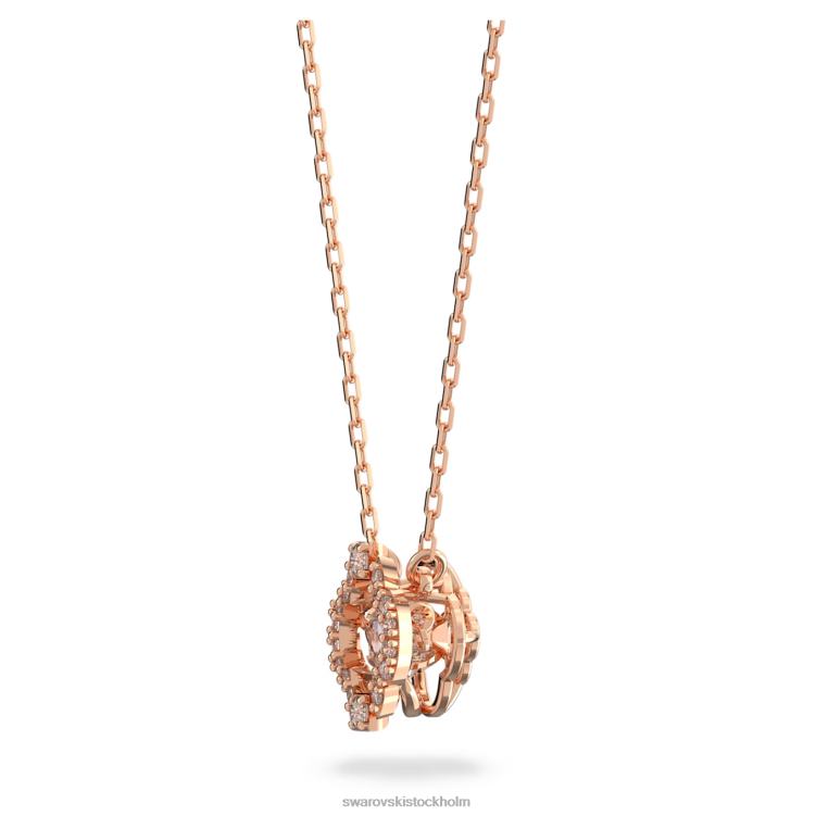 Swarovski glittrande danshalsband P28L155 Smycken klöver, vit, roséguld pläterad