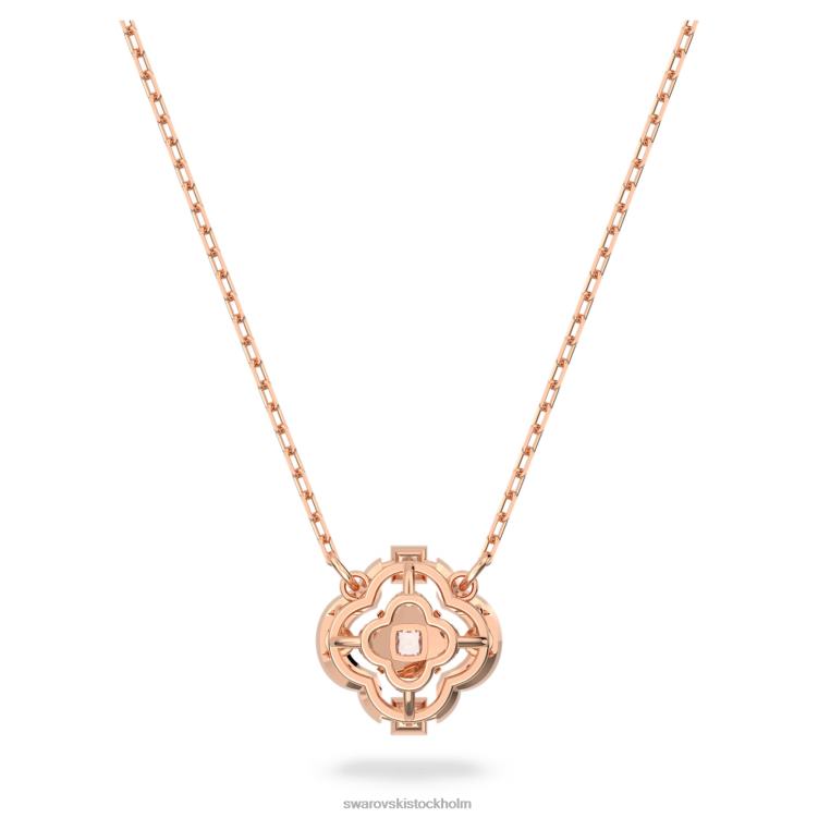 Swarovski glittrande danshalsband P28L155 Smycken klöver, vit, roséguld pläterad