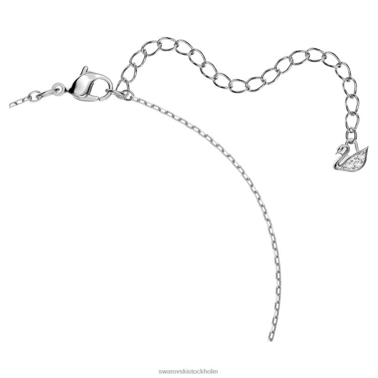 Swarovski glittrande danshalsband P28L17 Smycken rund skuren, vit, rodiumpläterad
