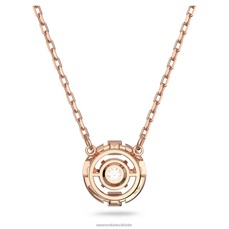 Swarovski glittrande danshalsband P28L21 Smycken rund skuren, vit, roséguld pläterad