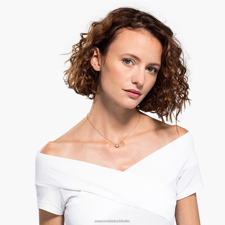 Swarovski glittrande danshalsband P28L82 Smycken klöver, rosa, roséguld pläterad