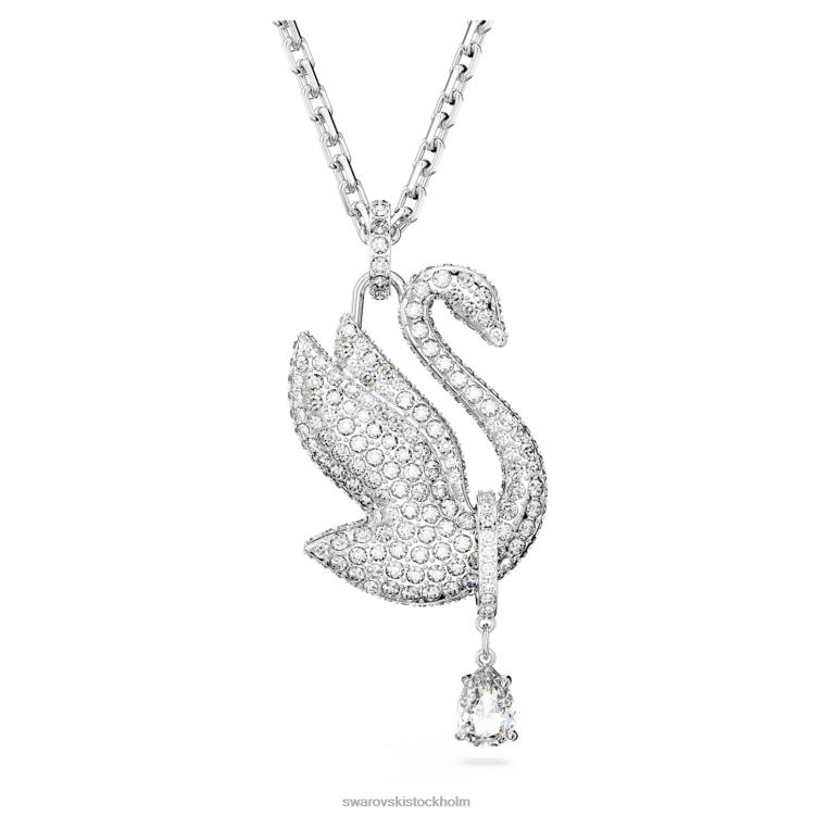 Swarovski ikoniskt svanhalsband P28L269 Smycken svan, vit, rodiumpläterad